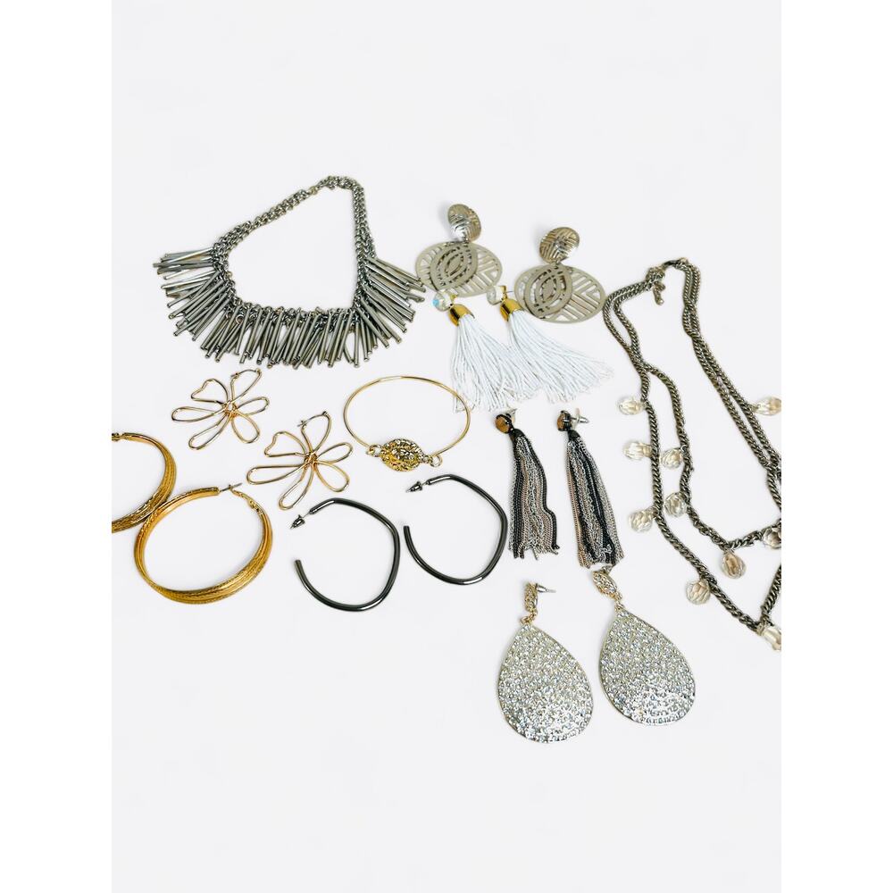 Bold Statement Jewelry Small Lot Good Condition Earrings Necklaces Bracelet